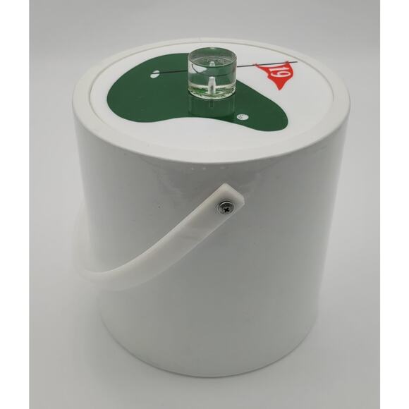 Vintage Morgan 9" Vinyl Bucket Brigade 19th Golf Hole Ice Bucket w/ Handle USA - Picture 4 of 16